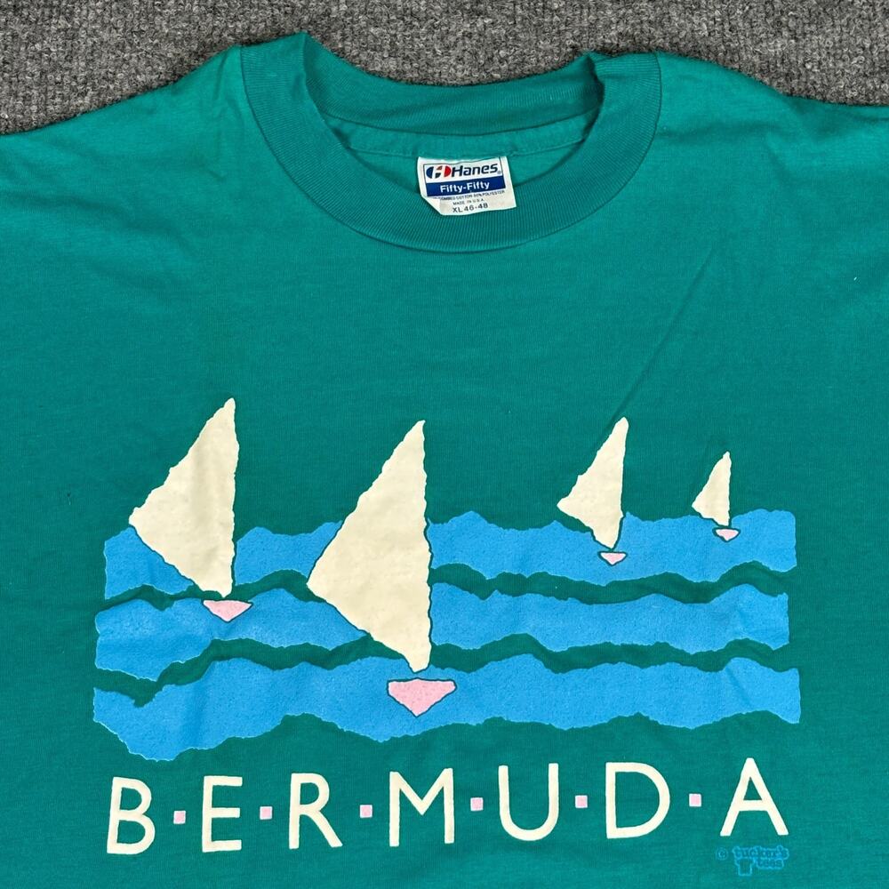 Vintage T Shirt Size XL Bermuda Single Stitch Hanes